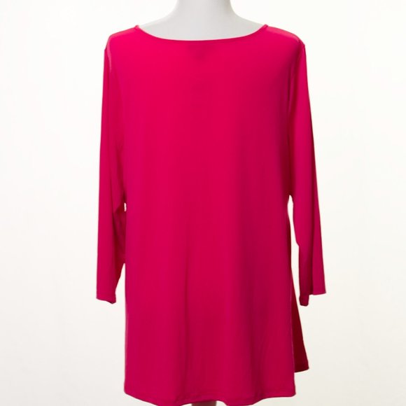 NWT Alfani Stretch Crossover Wrap Top Pink 2X - Picture 5 of 5